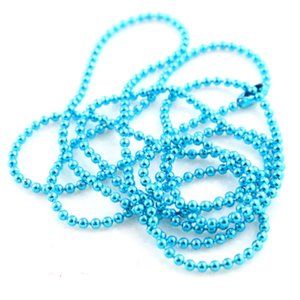 Tiny Blue Ball chain Necklace 27 1/2" long